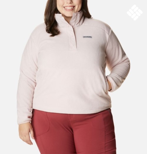Women's Columbia Benton Springs Crop Sweatshirts Pink | Plus Size CA-Y43L1